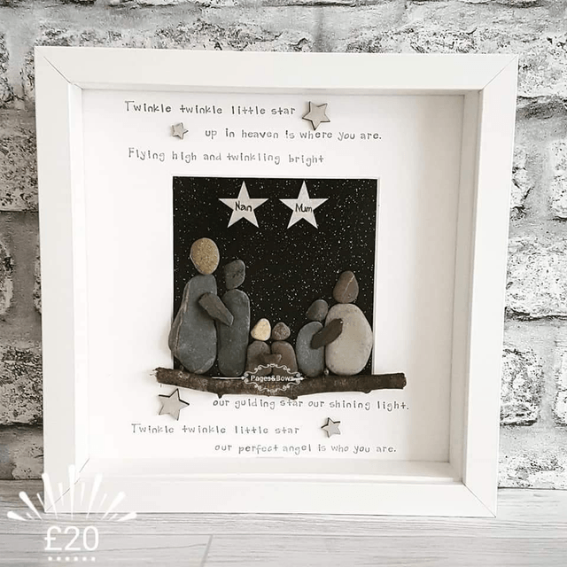 Twinkle twinkle little star pebble picture | Bereavement Gift | Sympathy Gift | In loving Memory 