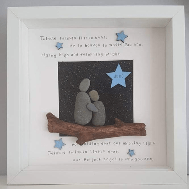 Twinkle twinkle little star pebble picture | Bereavement Gift | Sympathy Gift | In loving Memory 