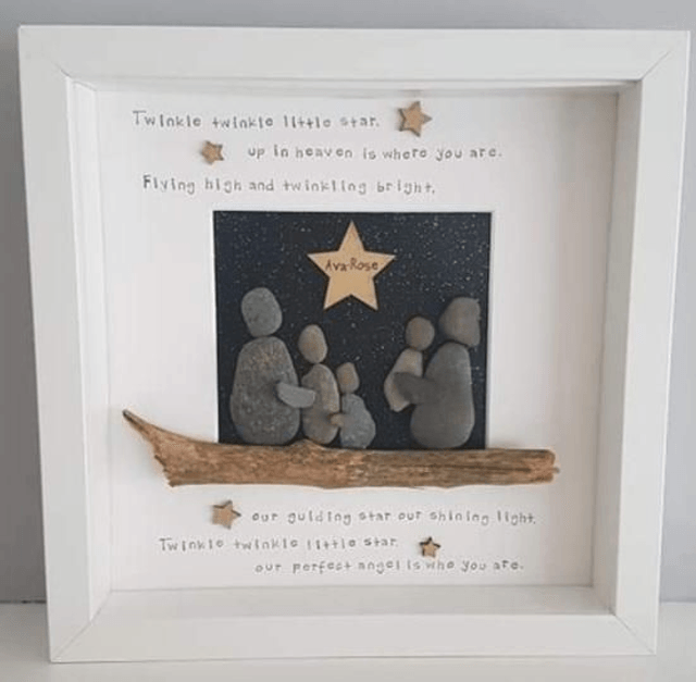 Twinkle twinkle little star pebble picture | Bereavement Gift | Sympathy Gift | In loving Memory 