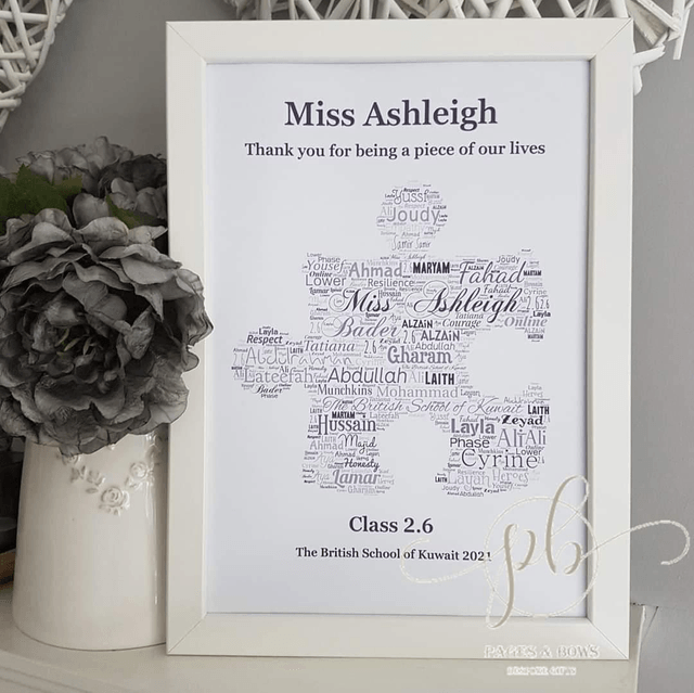 Thank you teacher | Class jigsaw print & frame 