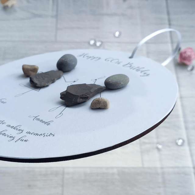 Personalised Handmade Pebble Plaque for 18th, 21st, 40th, 50th, 60th Birthday - Custom Names & Message 