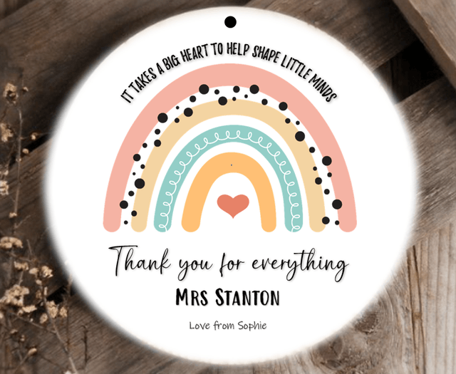 Thank you teacher rainbow plaque
