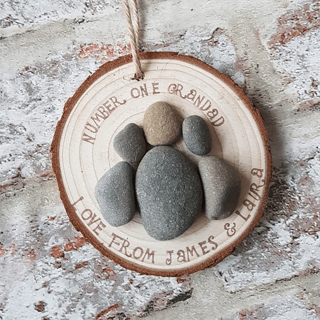 Number One Grandad | Log slice | Gifts for him