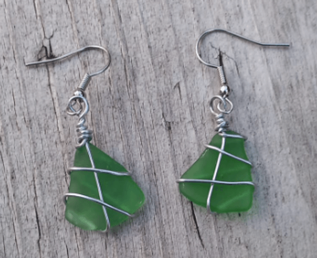 Spanish sea glass earrings