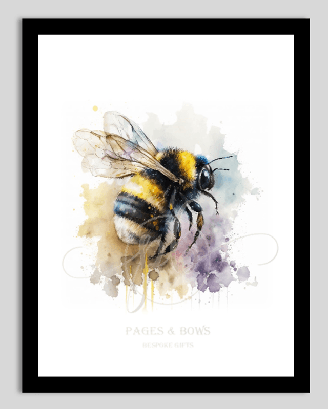 Bee prints set of 3 A4 print & frame