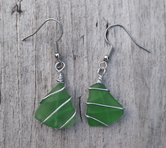 Spanish sea glass earrings