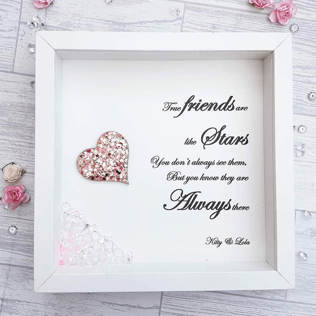 True friends are like stars | Personalised gift for friends | Heart frame  (1)