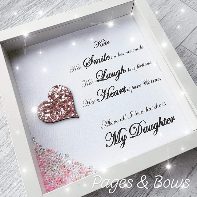 My daughter affirmation personalised heart frame