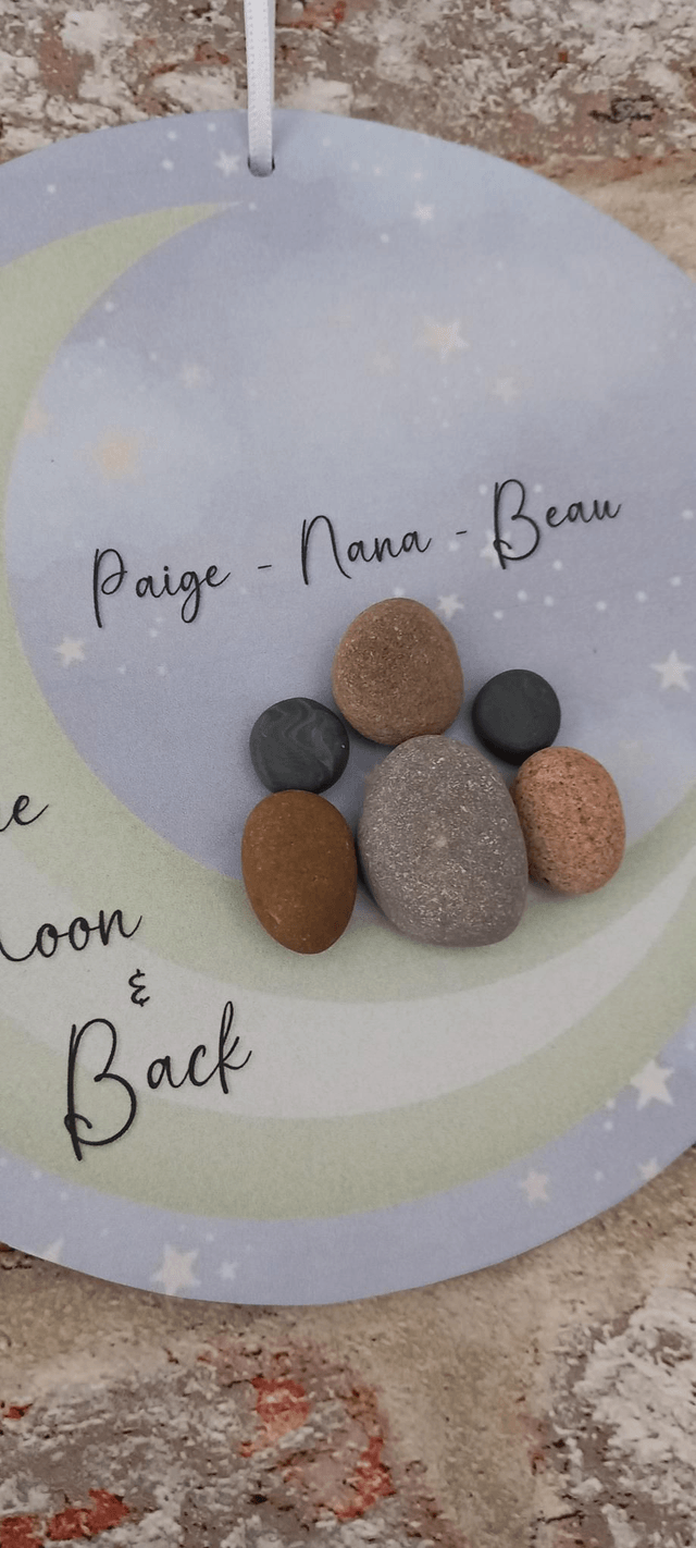 We love you to the moon and back hanging plaque, Personalised Christmas bauble, Gift for Nana, Mummy, Daddy, Grandad, Auntie