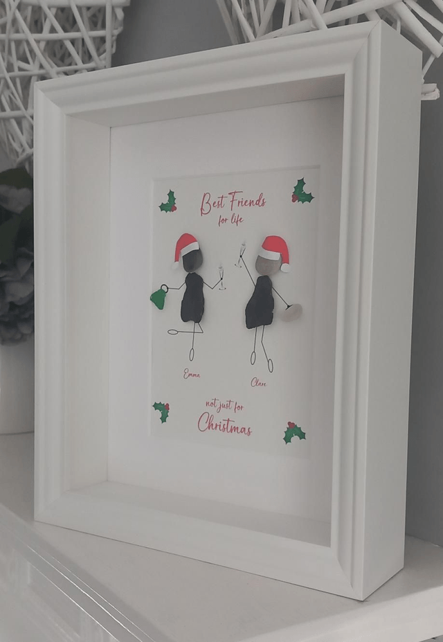 Personalised Best Friend Pebble Art - 'Best Friends Are for Life, Not Just for Christmas' - Unique Christmas Gift

