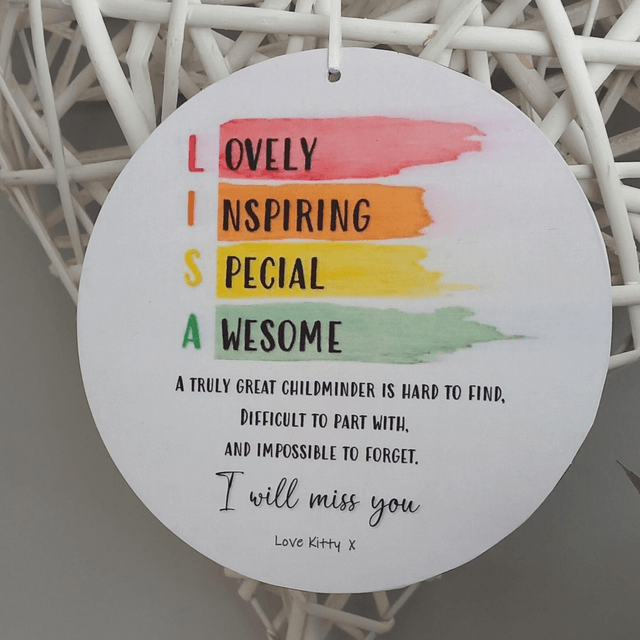 Personalised childminder, nursery teacher gift | Primary school gift | Carer keepsake | Thank you teacher gift 