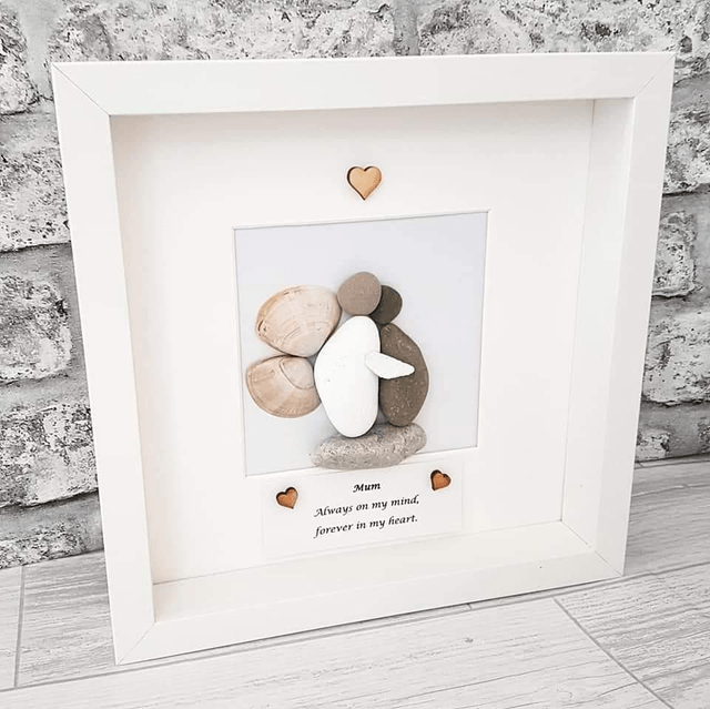 Your wings were ready, but my heart was not. | Angel pebble picture | In loving memory, sympathy, bereavement, condolance gift 