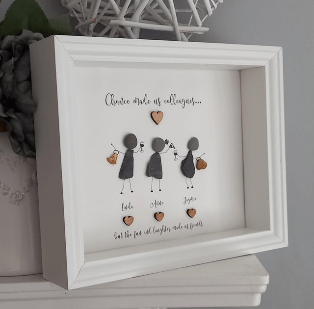 Chance made us colleagues pebble picture | Retirement gift | Leaving gift | Gift for work friend 