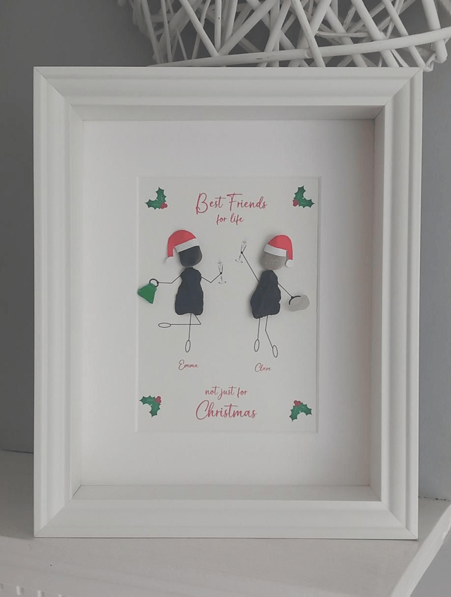 Personalised Best Friend Pebble Art - 'Best Friends Are for Life, Not Just for Christmas' - Unique Christmas Gift
