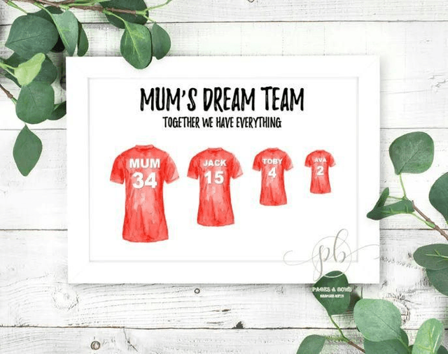Football print | Team shirts | Gifts for him | Father's Day Gifts