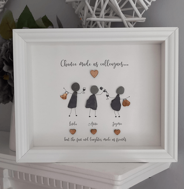 Chance made us colleagues pebble picture | Retirement gift | Leaving gift | Gift for work friend 