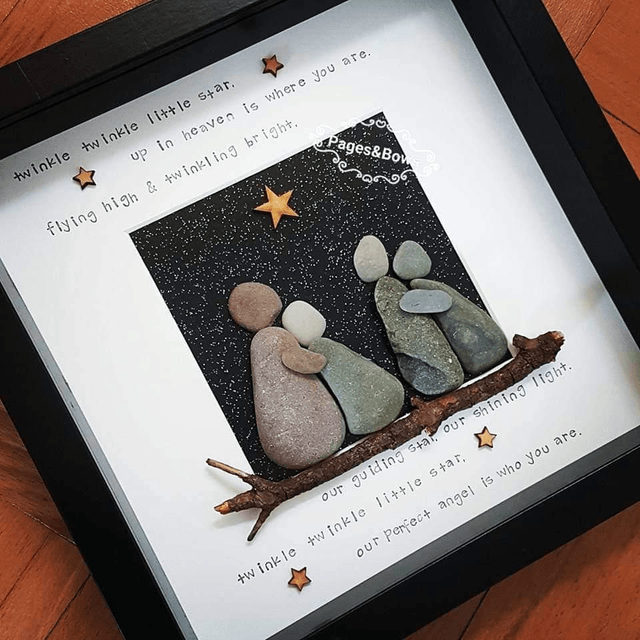 Twinkle twinkle little star pebble picture | Bereavement Gift | Sympathy Gift | In loving Memory 