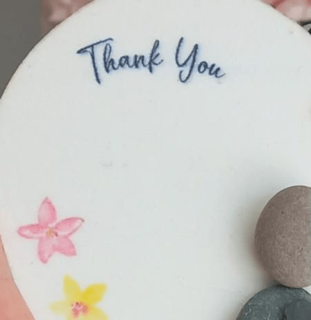 Thank you, teacher, hanging heart with pebble art