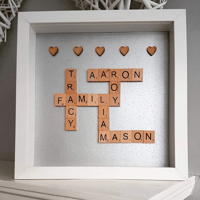 Scrabble frame grey background 25cm x 25cm 