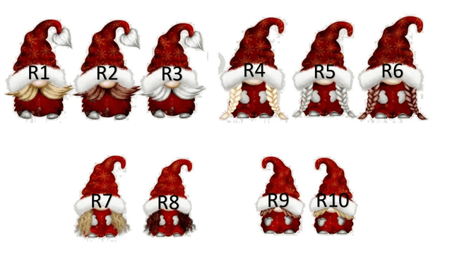 Red gonks personalised print and frame 