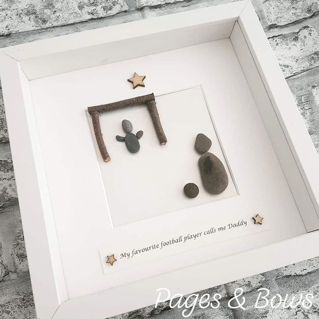 Personalised pebble football frame | Father's Day Gift | Gifts for him | Gifts for Daddy | Dad football gift 