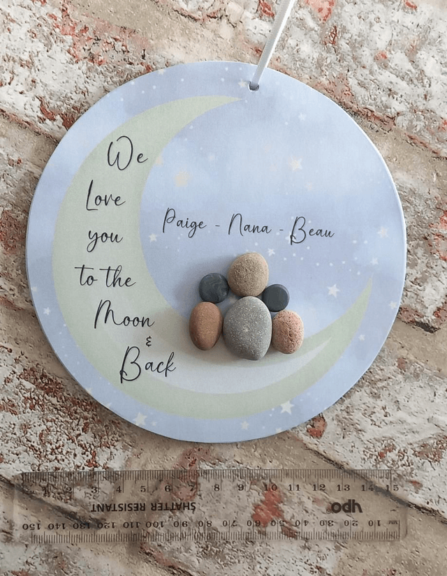 We love you to the moon and back hanging plaque, Personalised Christmas bauble, Gift for Nana, Mummy, Daddy, Grandad, Auntie