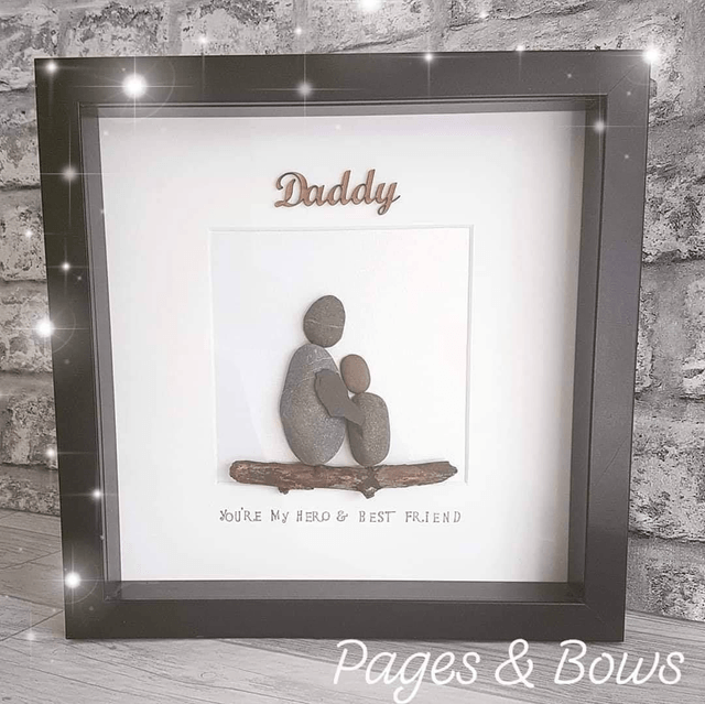 Daddy your my hero and best friend | Pebble picture | Gifts for Daddy | Father's Day Gift | Gifts for him | Dad frame