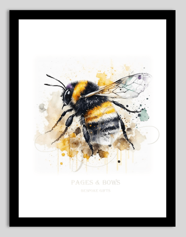 Bee prints set of 3 A4 print & frame