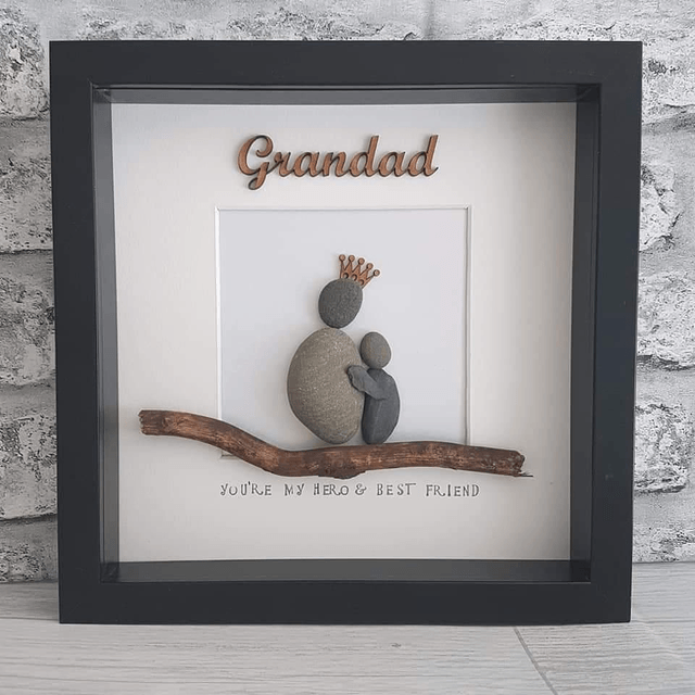Grandad, you're my hero and best friend pebble picture | Gift for Dad, Daddy | Gifts for him | Fathers Day