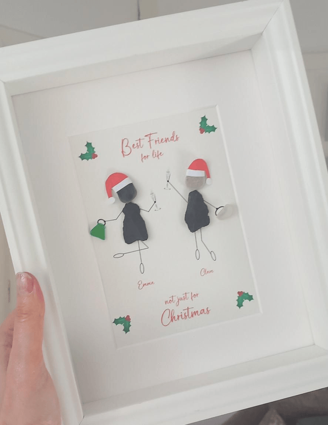 Personalised Best Friend Pebble Art - 'Best Friends Are for Life, Not Just for Christmas' - Unique Christmas Gift
