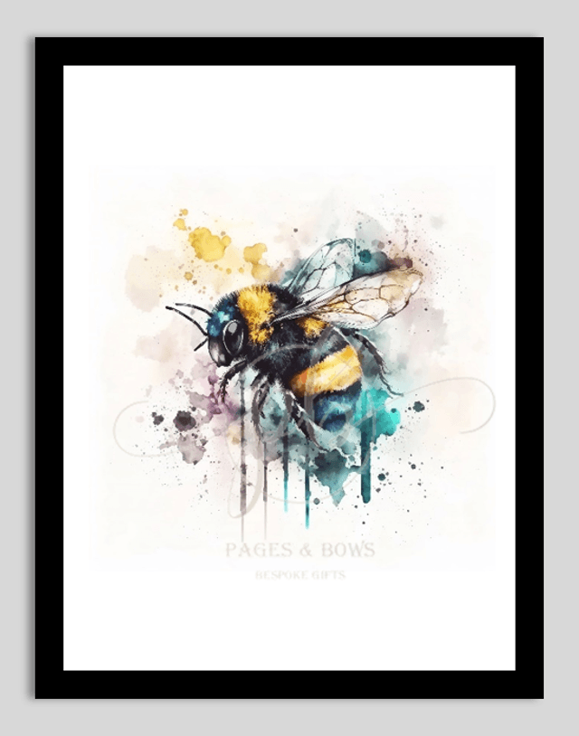 Bee prints set of 3 A4 print & frame