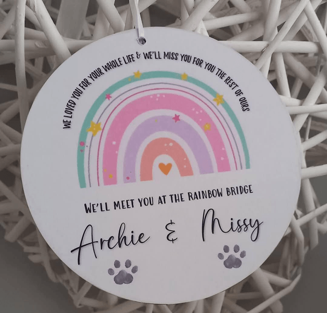 Rainbow Bridge pet loss plaque | In loving memory | Memorial gift | 