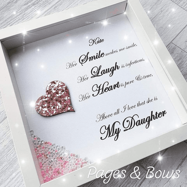 My daughter affirmation personalised heart frame