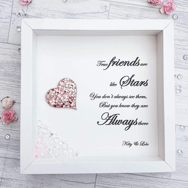 True friends are like stars | Personalised gift for friends | Heart frame 