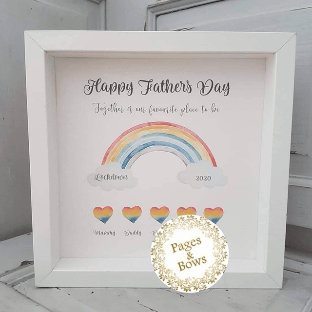 Happy Father&#039;s Day personalised rainbow frame 