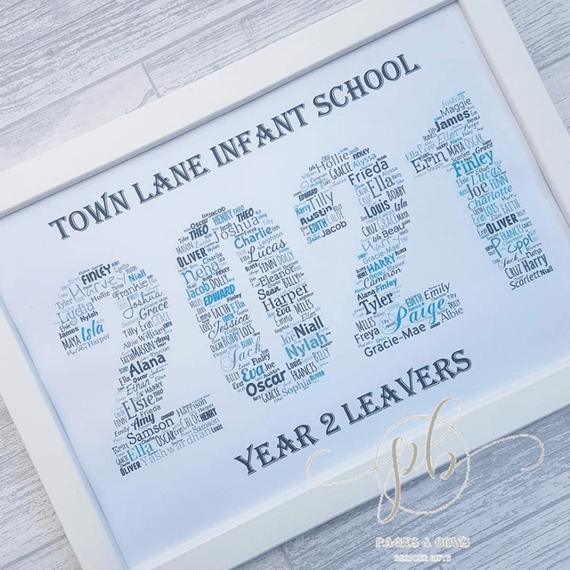 School leavers keepsake | Year A4 print and frame