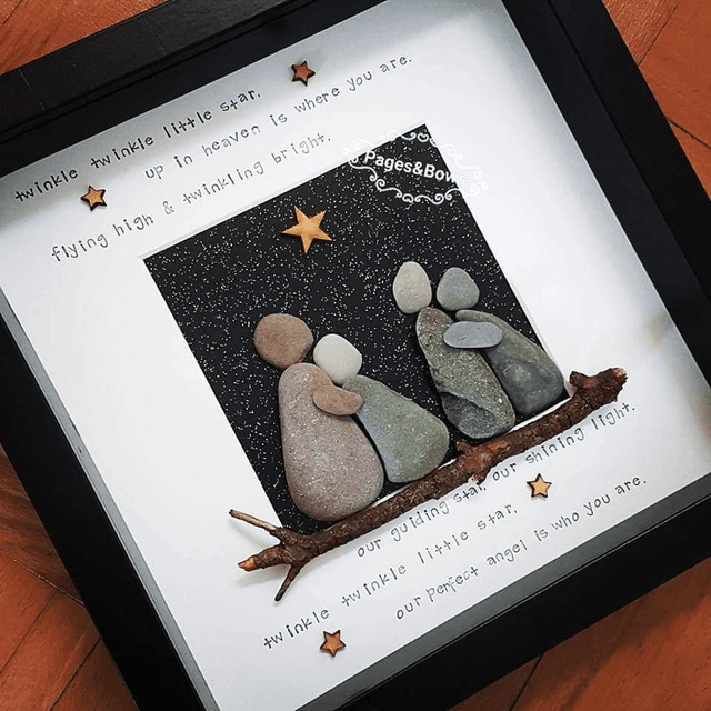 Twinkle twinkle little star pebble picture | Bereavement Gift | Sympathy Gift | In loving Memory 