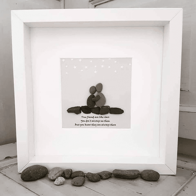 Friends are like stars pebble picture 