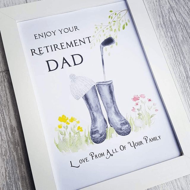 Personalised retirement A4 print &amp; frame 