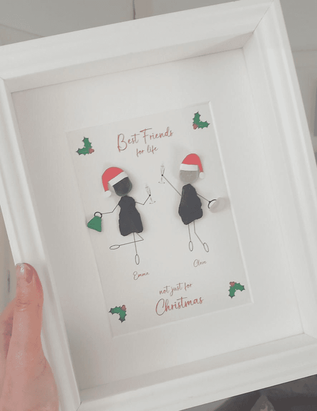 Personalised Best Friend Pebble Art - &#039;Best Friends Are for Life, Not Just for Christmas&#039; - Unique Christmas Gift

