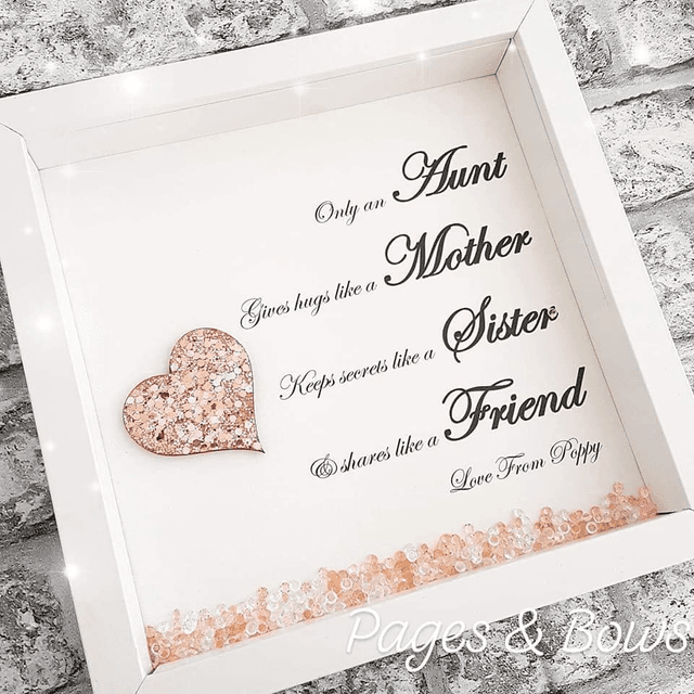 Auntie personalised heart frame, gift for Aunt (1)