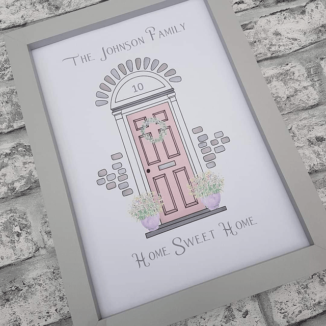 Personalised front door print & frame | Home sweet home | New home gift